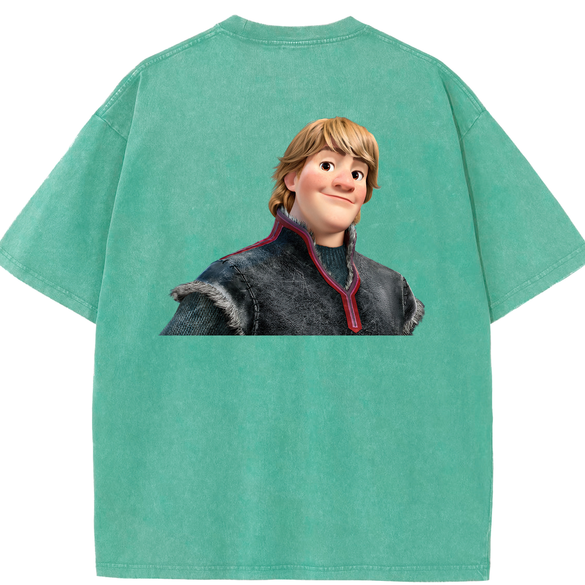 （画像用） アナと雪の女王 アンナ エルサ Frozen Anna Elsa 綿100% ヴィンテージ風 半袖Tシャツ（背面プリント）